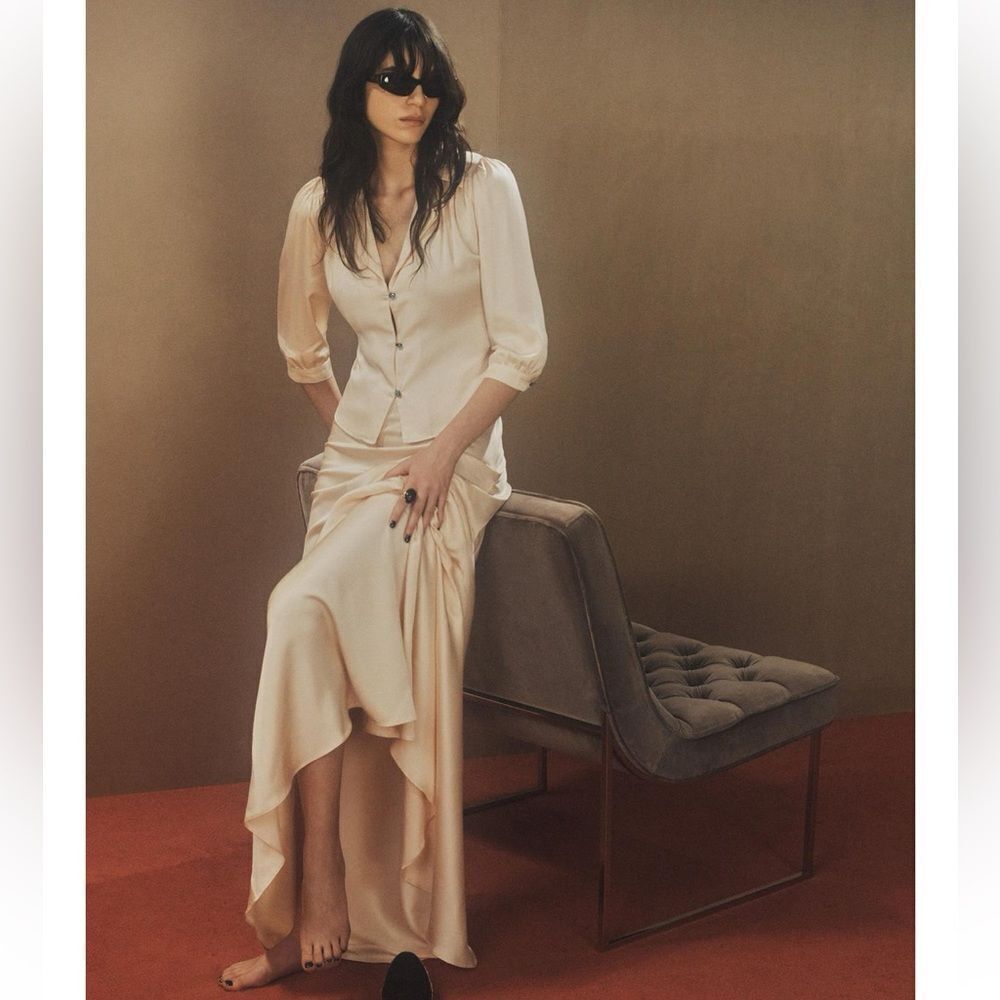 Zara Kate Moss Long Pleated skirt
